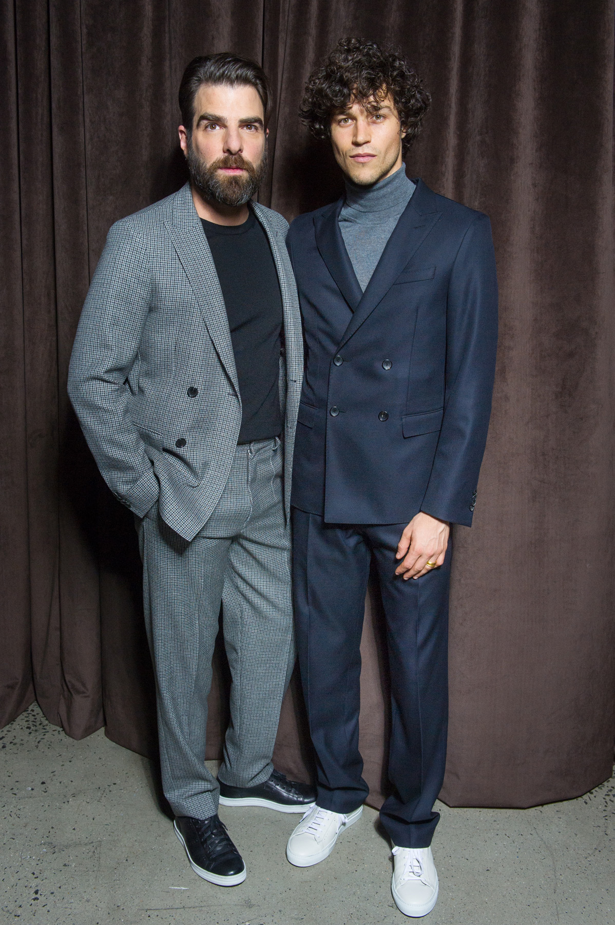 Zachary Quinto in HUGO BOSS & Miles McMillan in HUGO BOSS at the BOSS Menswear Fall/Winter 2017 collection presentation