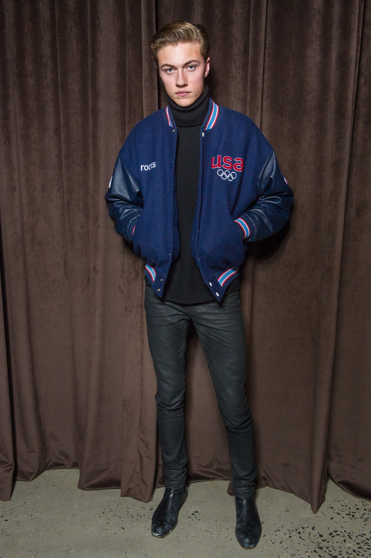 Lucky Blue Smith in HUGO BOSS at the BOSS Menswear Fall/Winter 2017 collection presentation